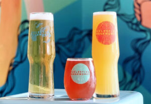 Celestial Beer Works glasses of beer on the Bar