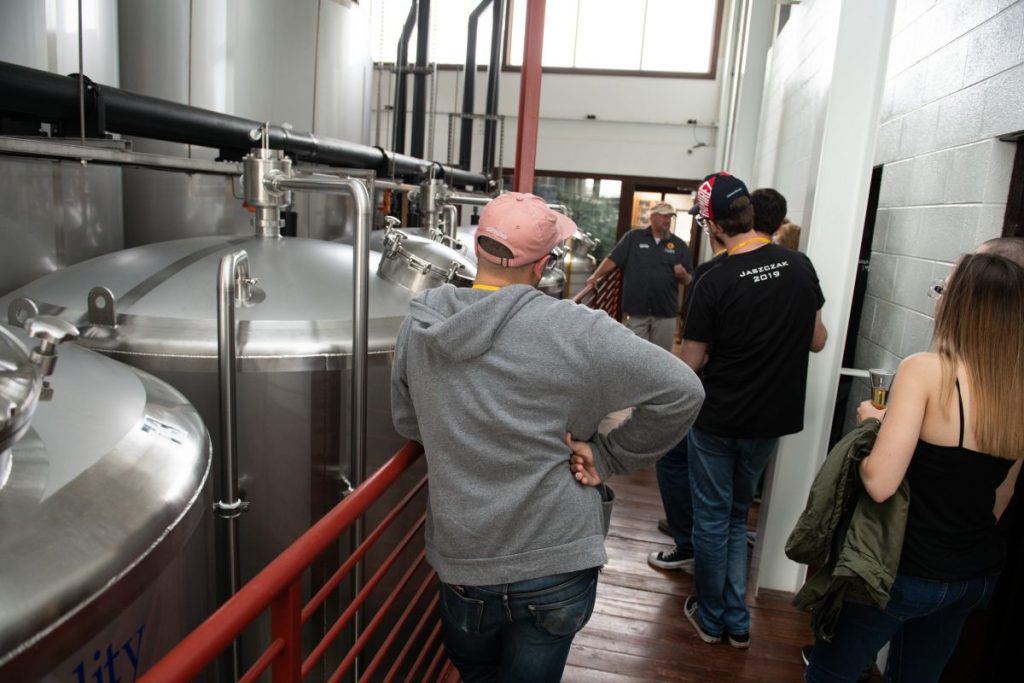 Tour of a brewery's production facility