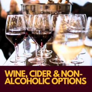 Wine, cider and non-alcoholic options